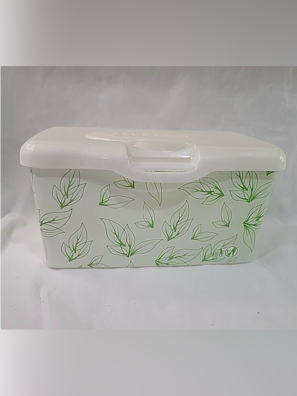 Huggies Baby Wipes Green Leaves Empty Pop Up Container Tub Refillable